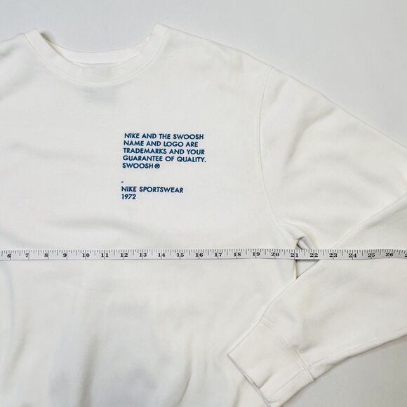 Nike NSW Swoosh SBB Crew Neck Shirt Mens Small White Blue Double Check - Picture 4 of 7